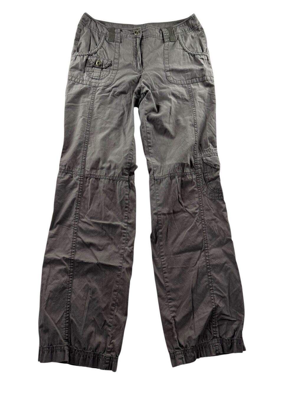 Sandro Wide Leg Cargo Pants Womens 4 US Cotton Brown Tapered Utility Y2K Edgy